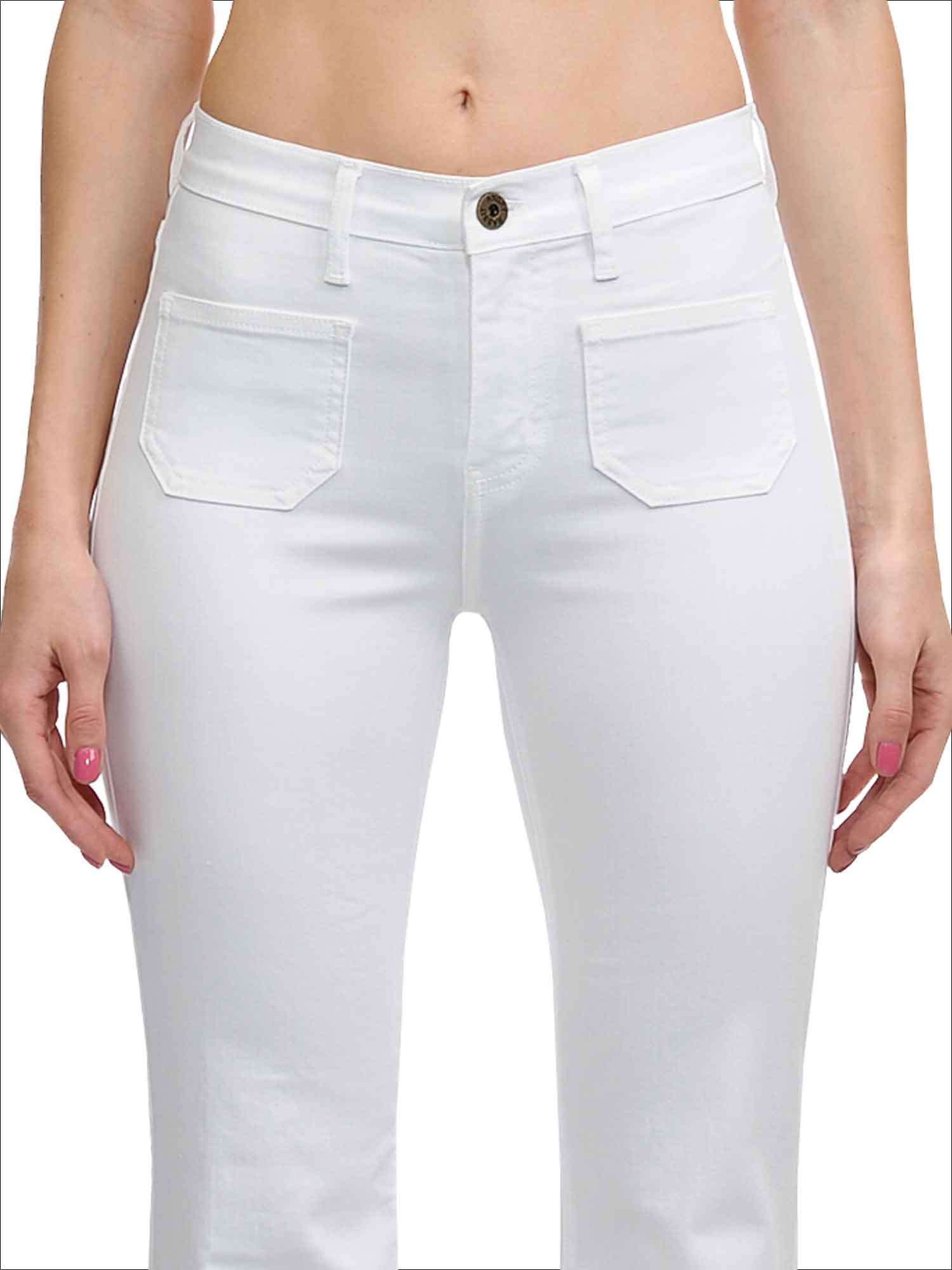 FUN PATCH POCKET FLARE JEANS - Angry Rabbit
