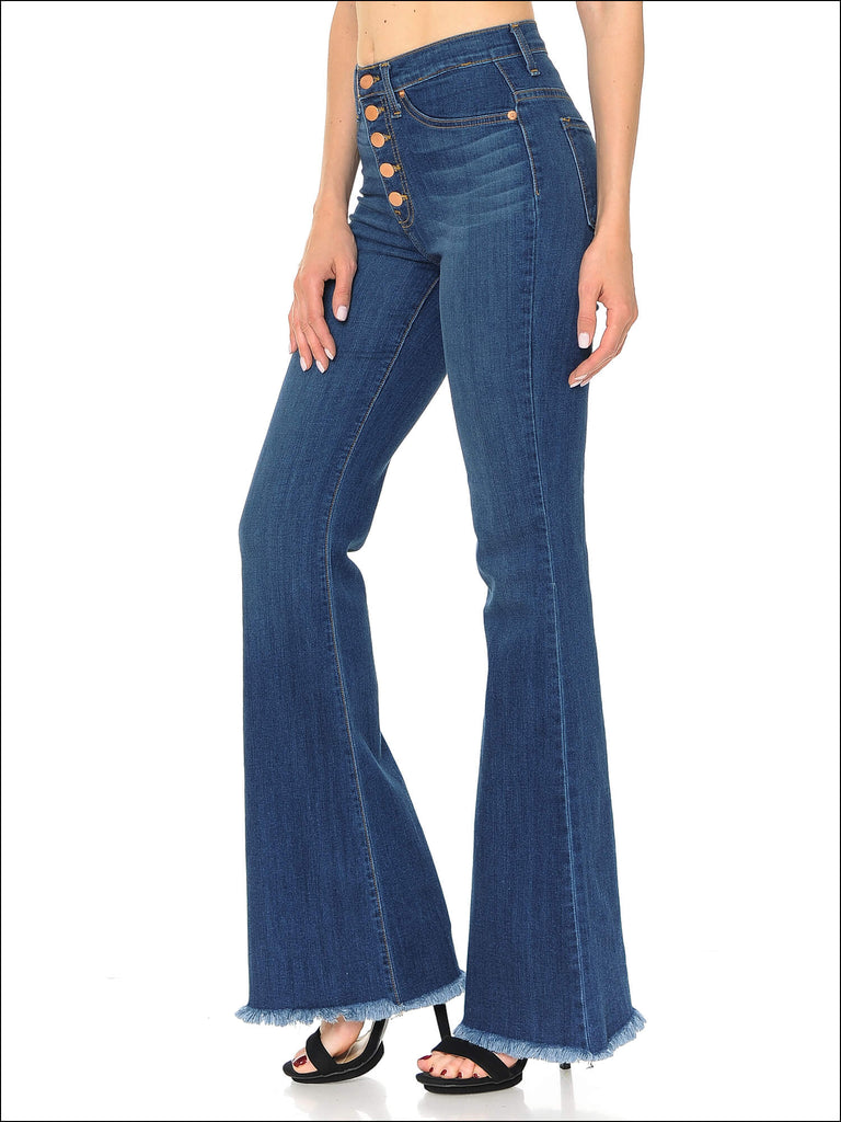 HIGH WAIST BUTTON FLY SKINNY JEANS - Angry Rabbit